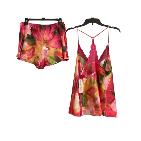 New Lilac+London Pajama Set Floral Lace Cami & Shorts Sleep Set Hawaiian XXL - Picture 2 of 7